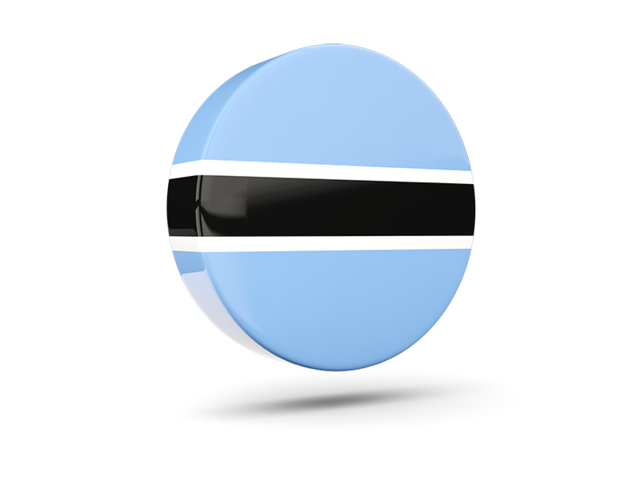 Глянцевая круглая 3D иконка. Скачать флаг. Ботсвана