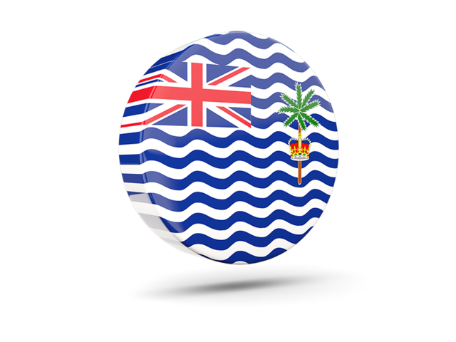 Глянцевая круглая 3D иконка. Скачать флаг. Британская территория в Индийском океане
