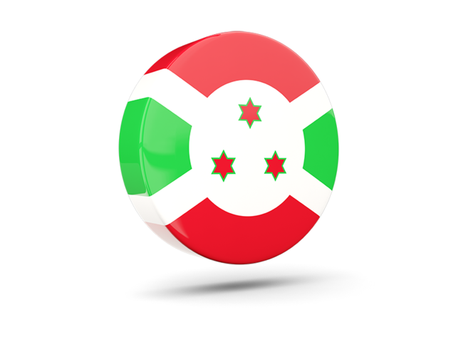 Glossy round icon 3d. Download flag icon of Burundi at PNG format