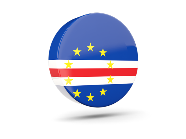 Glossy round icon 3d. Download flag icon of Cape Verde at PNG format