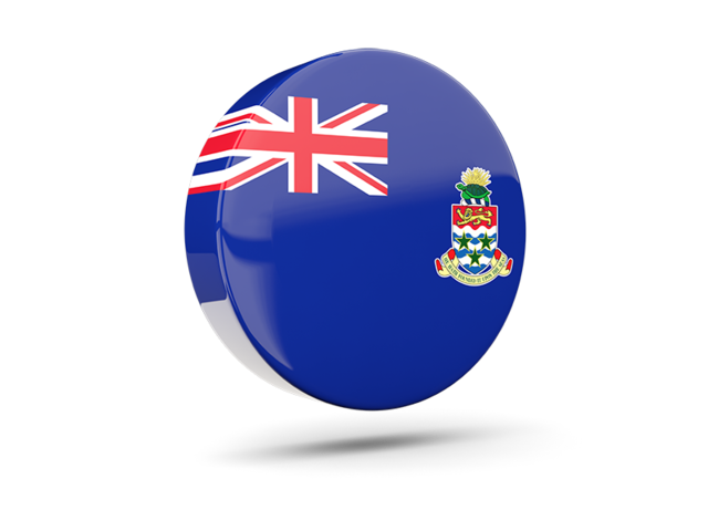 Glossy round icon 3d. Download flag icon of Cayman Islands at PNG format