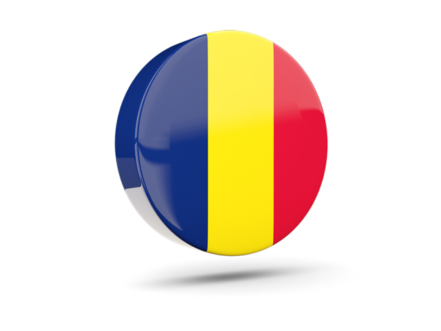 Glossy round icon 3d. Download flag icon of Chad at PNG format