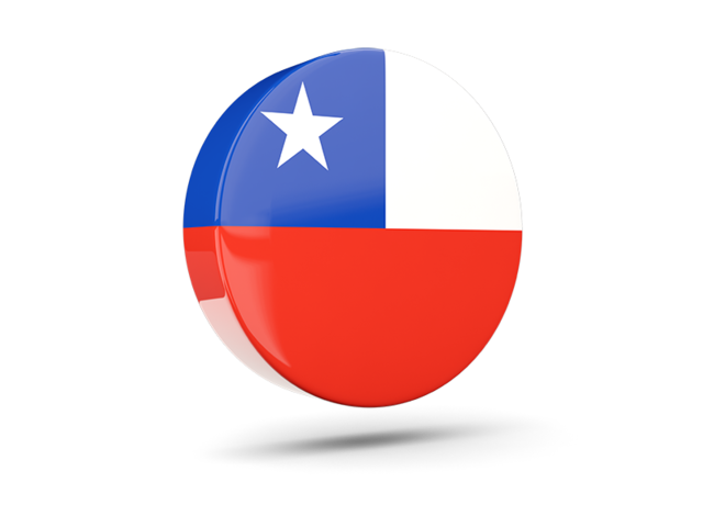 Glossy round icon 3d. Download flag icon of Chile at PNG format