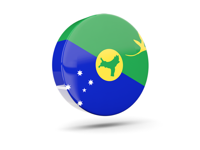 Glossy round icon 3d. Download flag icon of Christmas Island at PNG format
