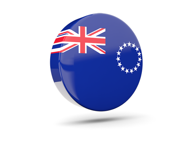 Glossy round icon 3d. Download flag icon of Cook Islands at PNG format