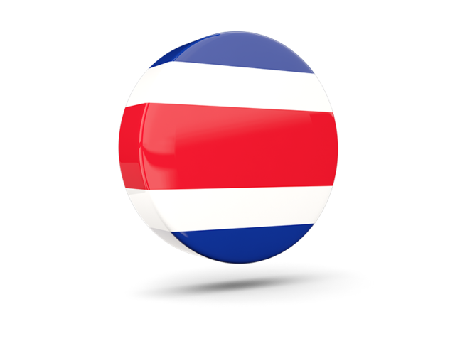 Глянцевая круглая 3D иконка. Скачать флаг. Коста-Рика