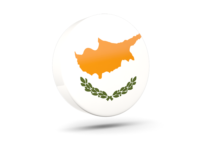 Glossy round icon 3d. Download flag icon of Cyprus at PNG format