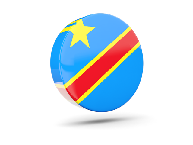 Glossy round icon 3d. Download flag icon of Democratic Republic of the Congo at PNG format