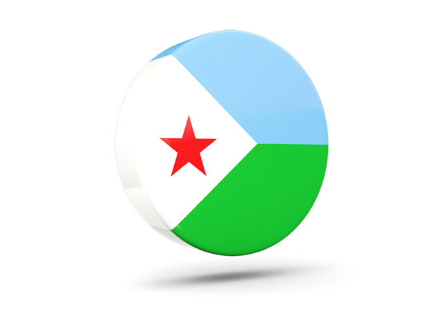 Glossy round icon 3d. Download flag icon of Djibouti at PNG format