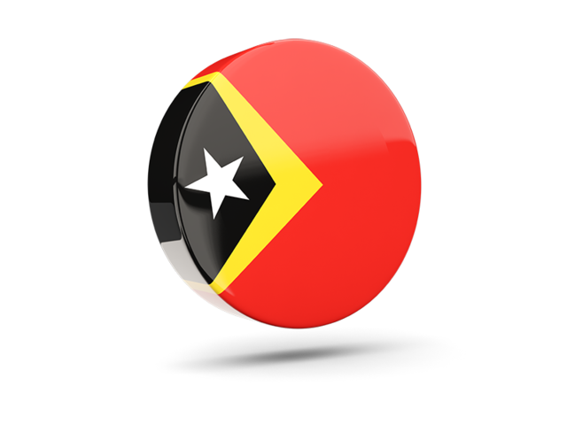 Glossy round icon 3d. Download flag icon of East Timor at PNG format