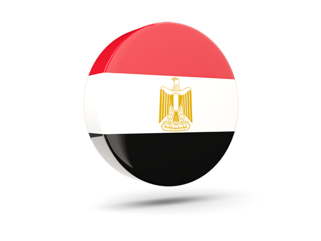 Глянцевая круглая 3D иконка. Скачать флаг. Египет