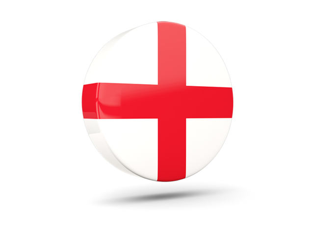 Глянцевая круглая 3D иконка. Скачать флаг. Англия
