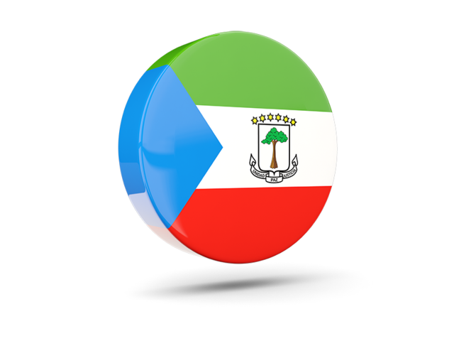 Glossy round icon 3d. Download flag icon of Equatorial Guinea at PNG format