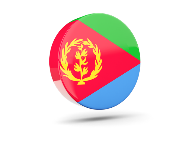 Глянцевая круглая 3D иконка. Скачать флаг. Эритрея
