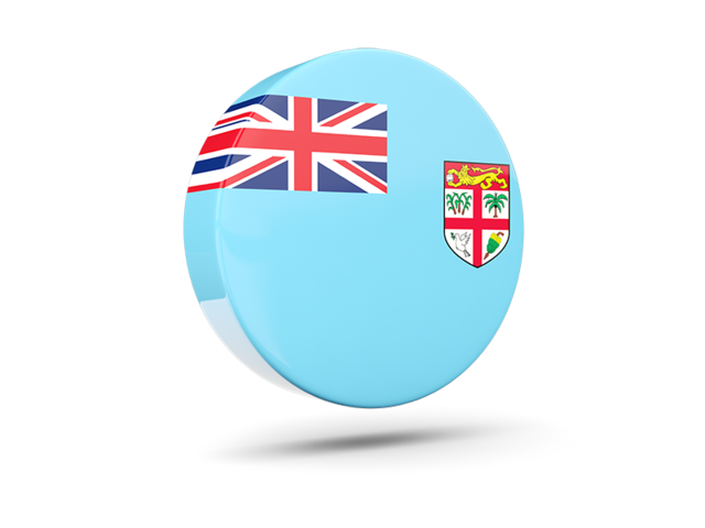 Glossy round icon 3d. Download flag icon of Fiji at PNG format