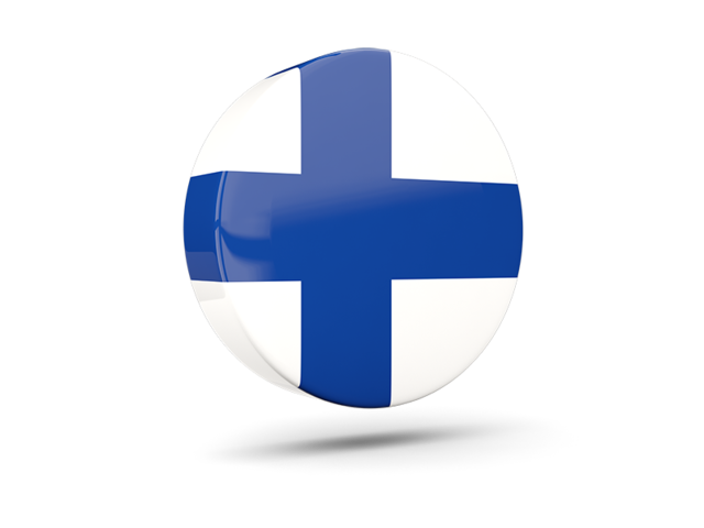 Glossy round icon 3d. Download flag icon of Finland at PNG format