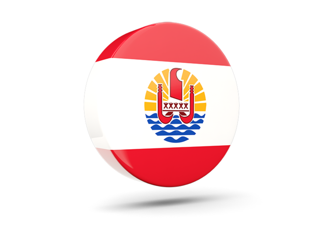 Glossy round icon 3d. Download flag icon of French Polynesia at PNG format