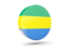 Gabon. Glossy round icon 3d. Download icon.