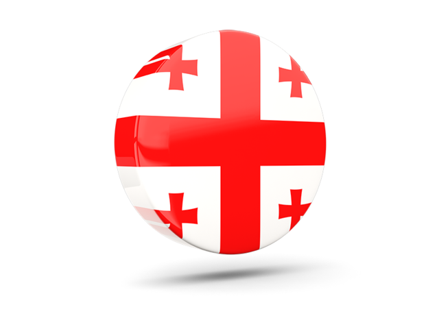 Glossy round icon 3d. Download flag icon of Georgia at PNG format
