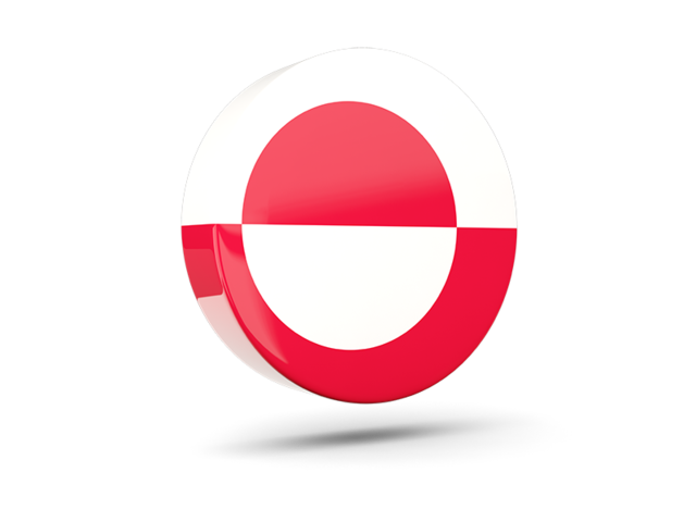 Глянцевая круглая 3D иконка. Скачать флаг. Гренландия
