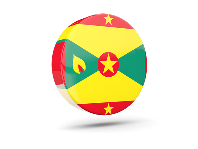 Glossy round icon 3d. Download flag icon of Grenada at PNG format