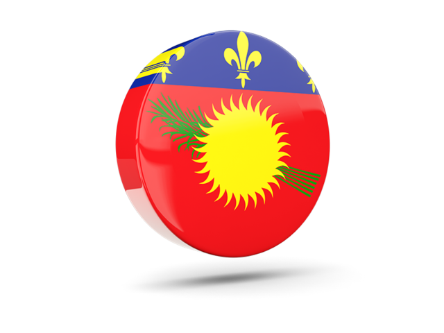 Glossy round icon 3d. Download flag icon of Guadeloupe at PNG format
