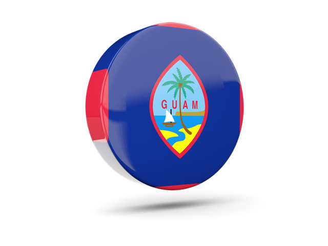 Glossy round icon 3d. Download flag icon of Guam at PNG format