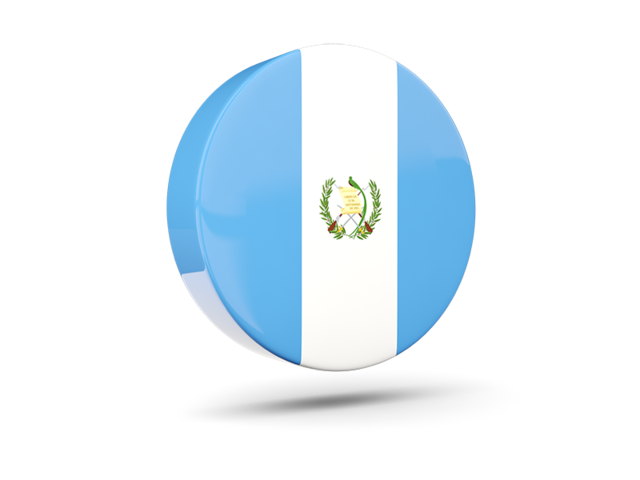 Glossy round icon 3d. Download flag icon of Guatemala at PNG format