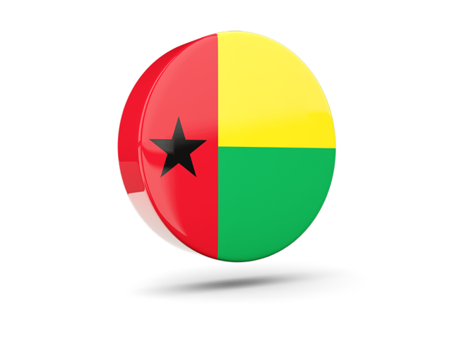 Glossy round icon 3d. Download flag icon of Guinea-Bissau at PNG format