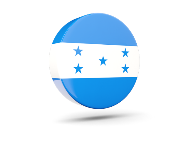 Glossy round icon 3d. Download flag icon of Honduras at PNG format