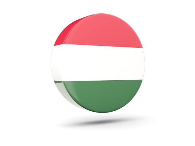 Glossy round icon 3d. Download flag icon of Hungary at PNG format