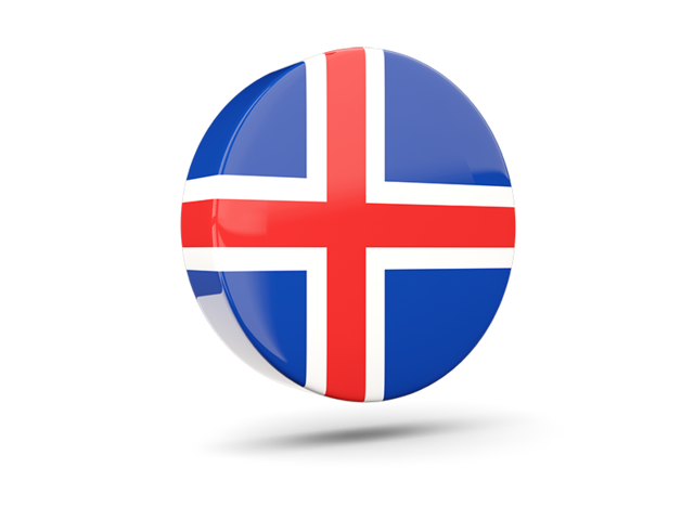 Glossy round icon 3d. Download flag icon of Iceland at PNG format