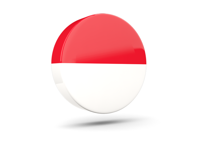 Glossy round icon 3d. Download flag icon of Indonesia at PNG format