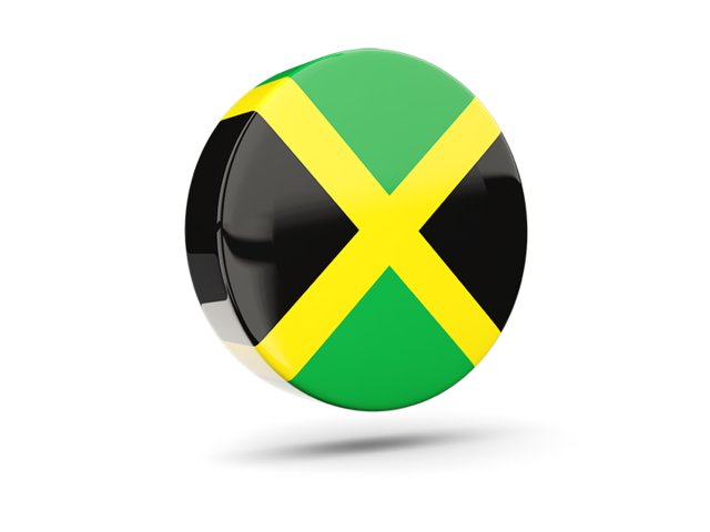 Глянцевая круглая 3D иконка. Скачать флаг. Ямайка