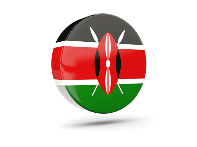 Glossy round icon 3d. Download flag icon of Kenya at PNG format