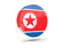 Северная Корея. Глянцевая круглая 3D иконка. Скачать иллюстрацию.