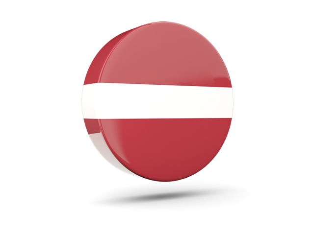 Glossy round icon 3d. Download flag icon of Latvia at PNG format