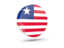 Liberia. Glossy round icon 3d. Download icon.