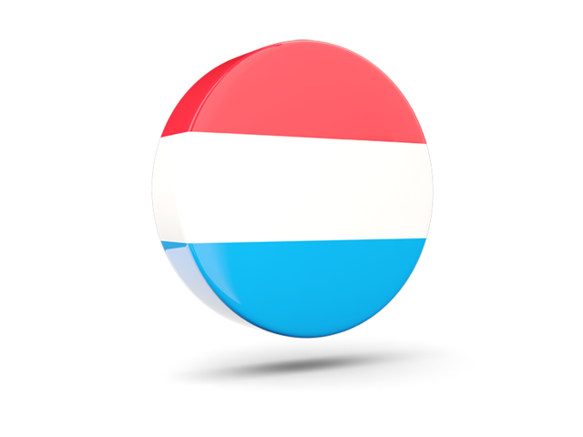 Glossy round icon 3d. Download flag icon of Luxembourg at PNG format