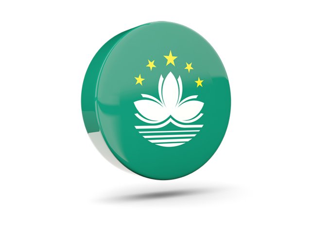 Glossy round icon 3d. Download flag icon of Macao at PNG format