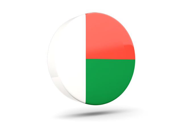 Глянцевая круглая 3D иконка. Скачать флаг. Мадагаскар