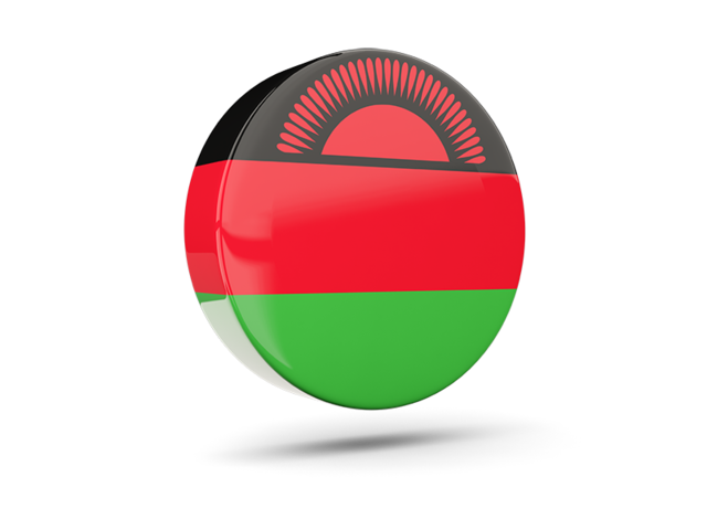 Глянцевая круглая 3D иконка. Скачать флаг. Малави