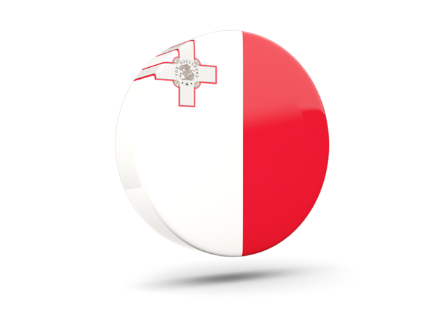 Глянцевая круглая 3D иконка. Скачать флаг. Мальта