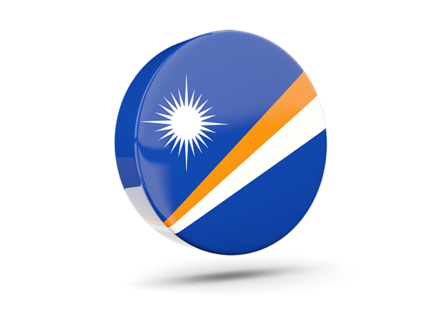 Glossy round icon 3d. Download flag icon of Marshall Islands at PNG format