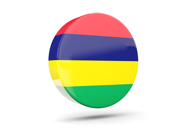 Glossy round icon 3d. Download flag icon of Mauritius at PNG format
