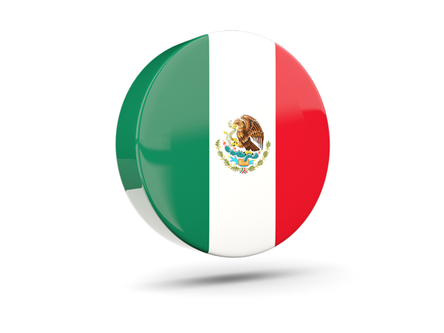 Glossy round icon 3d. Download flag icon of Mexico at PNG format