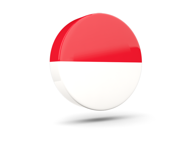Glossy round icon 3d. Download flag icon of Monaco at PNG format
