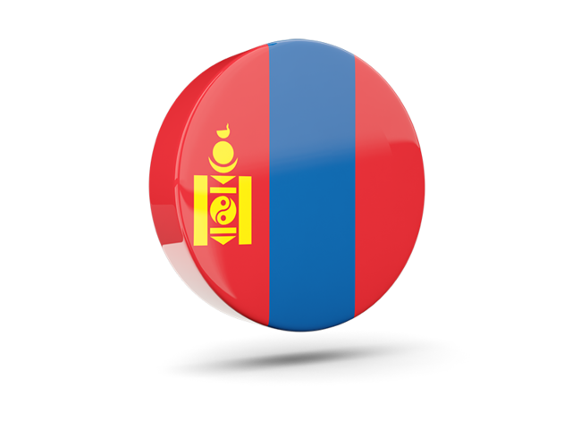 Глянцевая круглая 3D иконка. Скачать флаг. Монголия