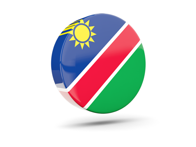 Glossy round icon 3d. Download flag icon of Namibia at PNG format