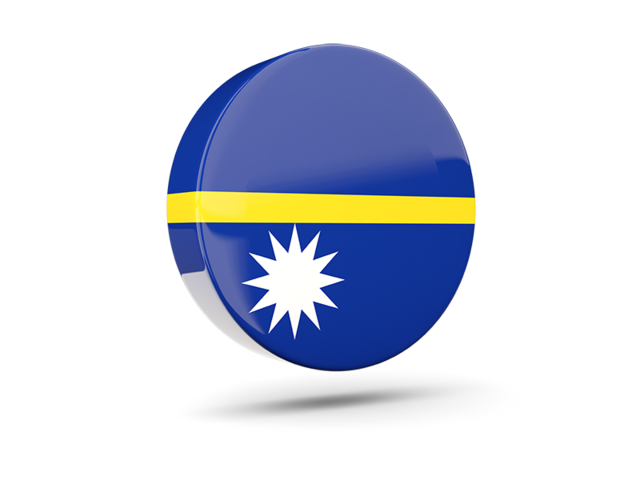 Glossy round icon 3d. Download flag icon of Nauru at PNG format